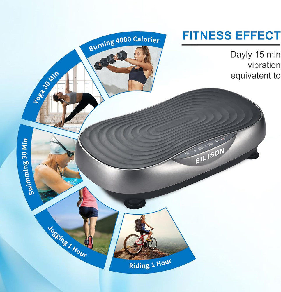 Vibration Plate Exercise Machine - Whole Body Workout Platform, 99 Adjustable Sp