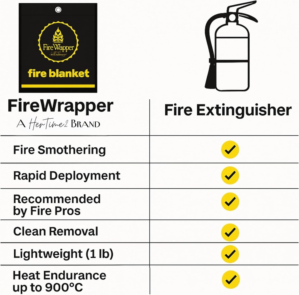 FireWrapper Fire Blankets Flame-Resistant Weatherproof 2-Pack Reusable Emergency
