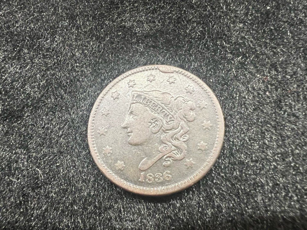 1836 Coronet Head Large Cent XF