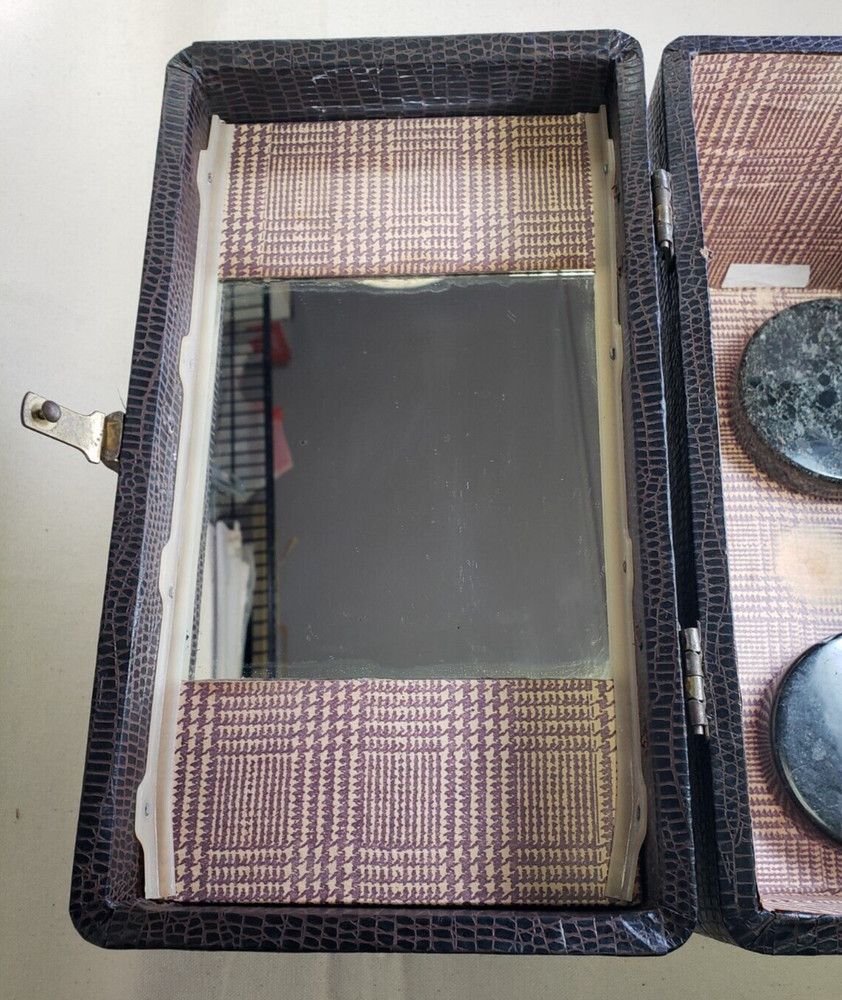 Crocodile Embossed Paper-covered Train Case - 1940's