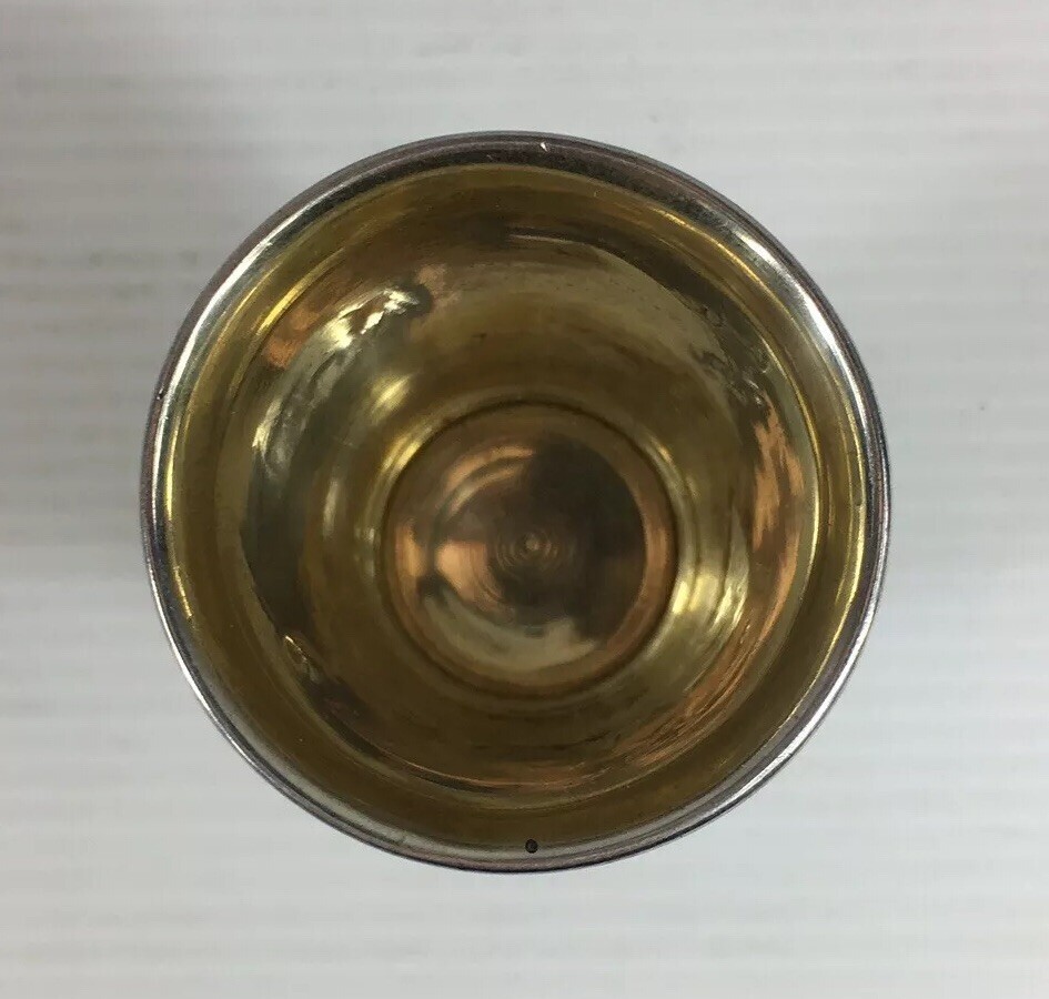Pair Of Russian Solid Silver Scenic Kiddush Cups 6cm In Height
