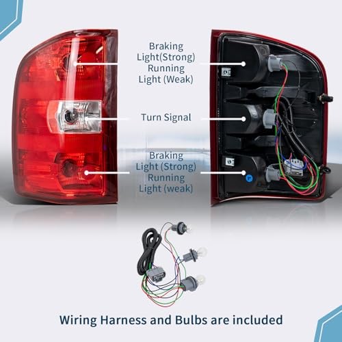 Rear Tail Lights Assembly Compatible With Left Driver Side 07-14 Silverado