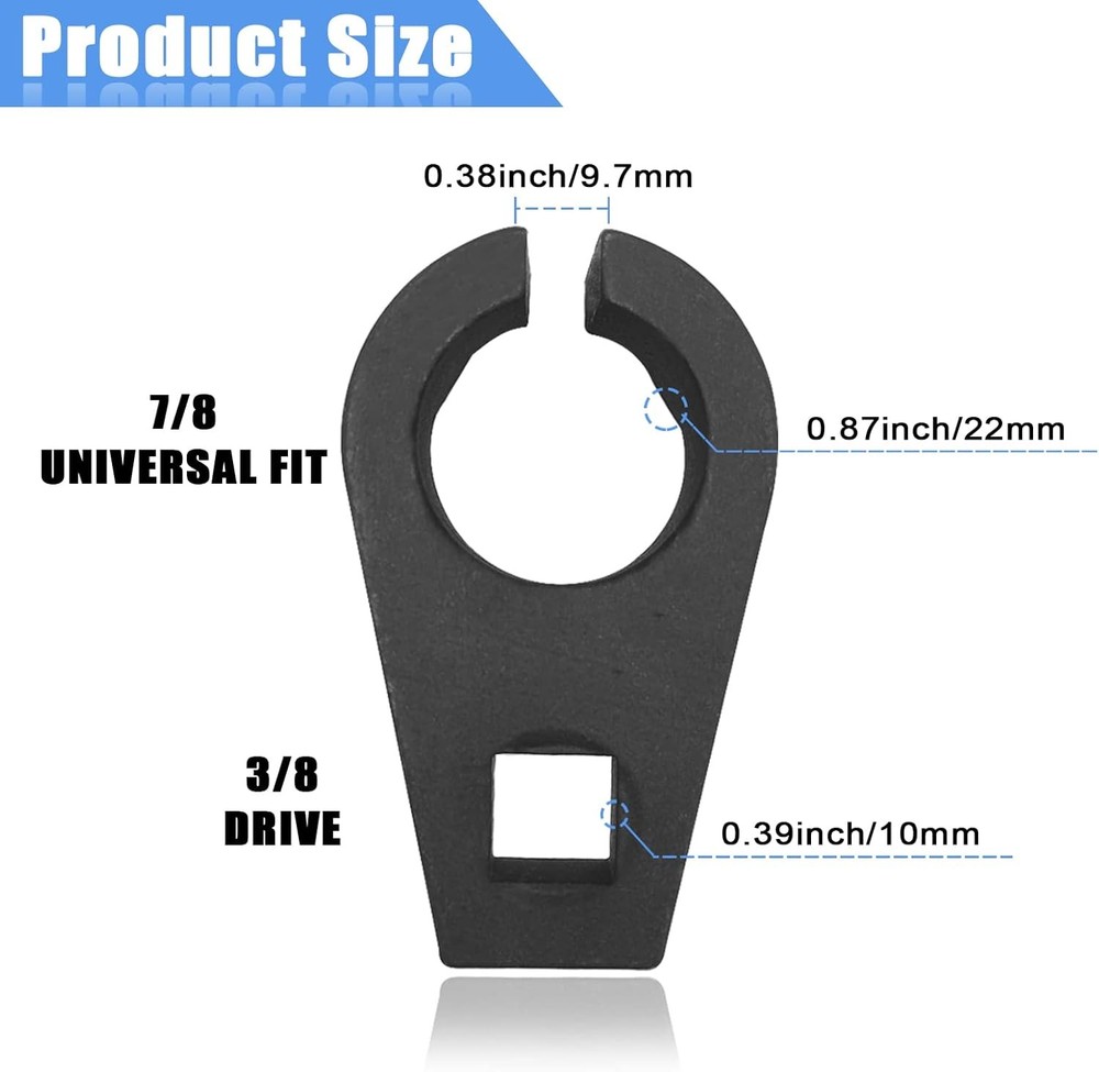 Offset Oxygen Sensor Socket, 3/8-Inch Drive, 7/8-Inch (22mm), Wire Gate Accesses