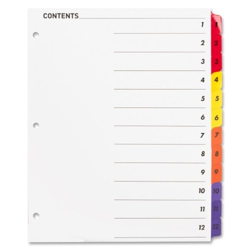 Sparco SPR21903 Color Coded Indexing System 12 Set Multicolor
