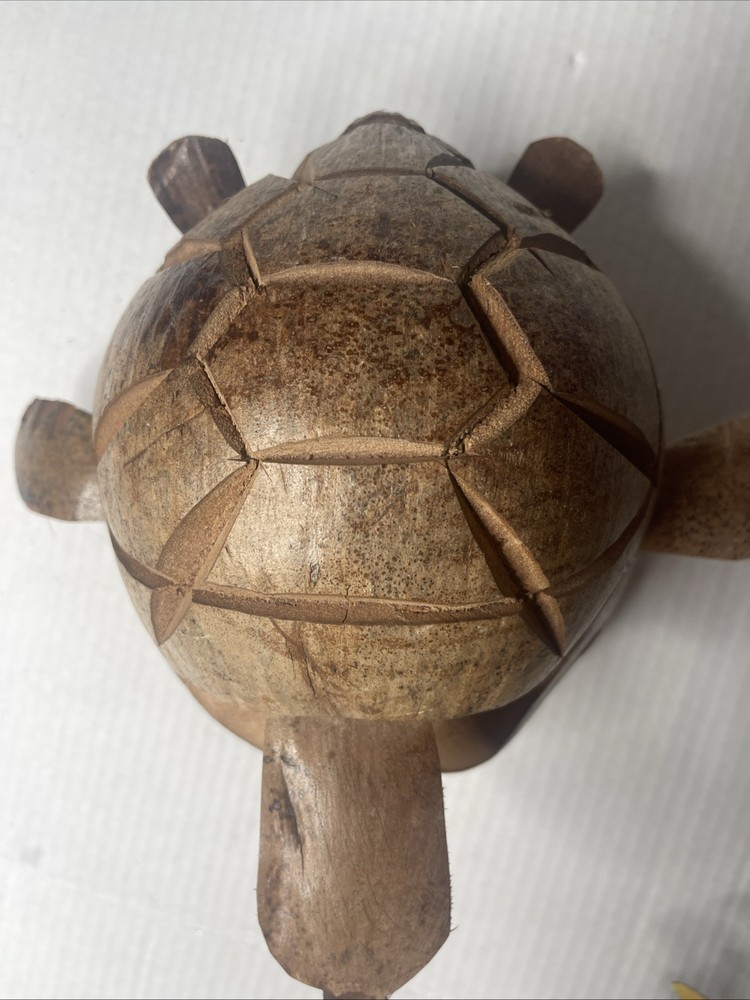 Hand Carved Coconut Turtle W/storage Hidden