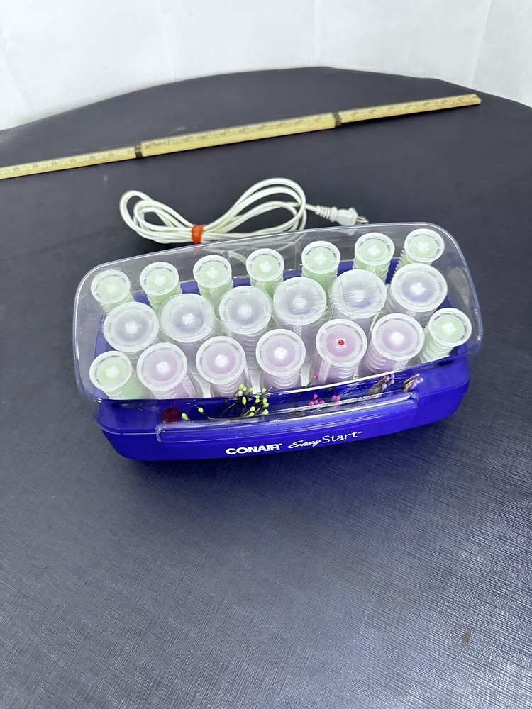 Conair Multi-Sized Easy Start 20 Hot Rollers 17 Pins HS15R Tested Working
