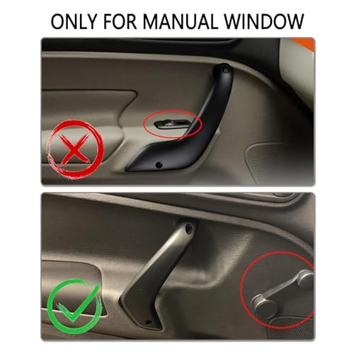 2 Pieces Black Interior Driver and Passenger Side Door Pull Handle Manual