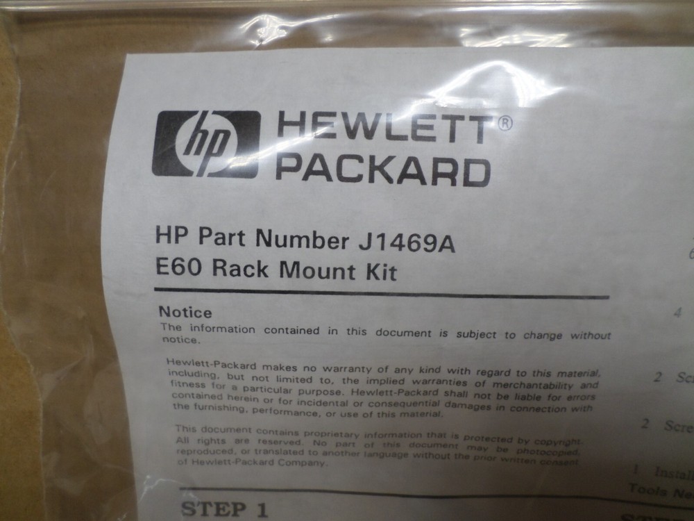 Hewlett Packard Rack Mount Kit for E60 E800 Servers J1469A