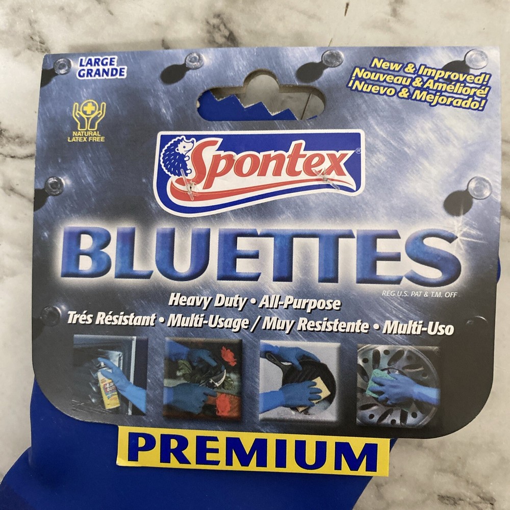 Spontex Bluettes Neoprene Gloves, Blue, Size L, 1 Pair