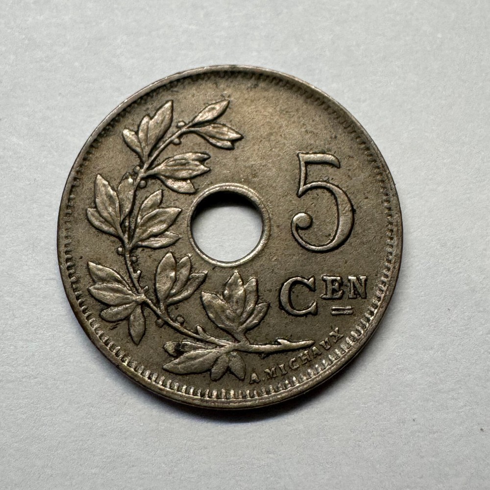 1925 Belgium 5 Centimes - Beautiful Coin - #B-030
