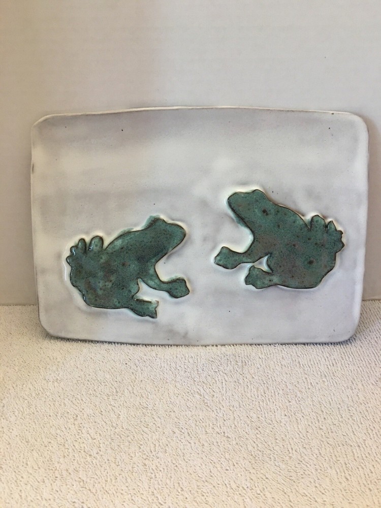 Frog Art Pottery Decor Piece Looks To Be Initialed & Dated 2014