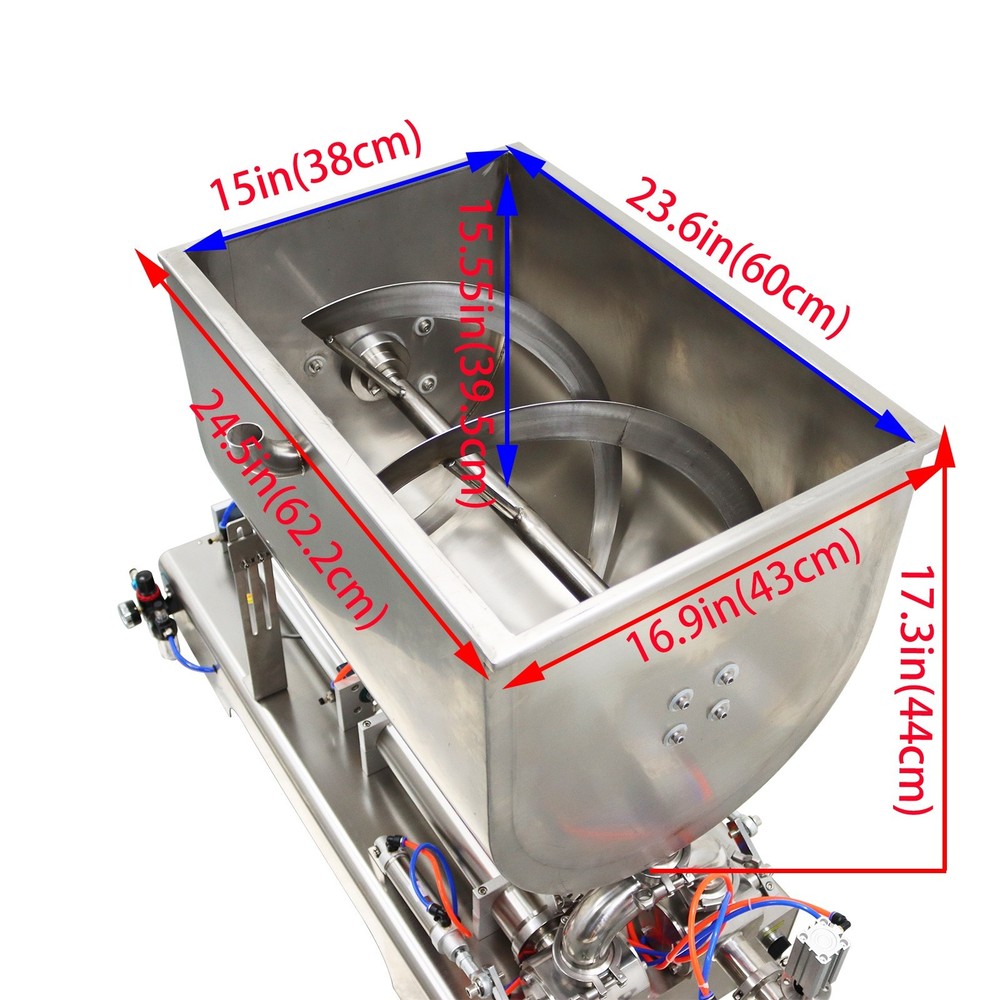 2 Nozzle Paste Liquid Filling Machine Heating Stirring Hopper 100-1000ml 2HP