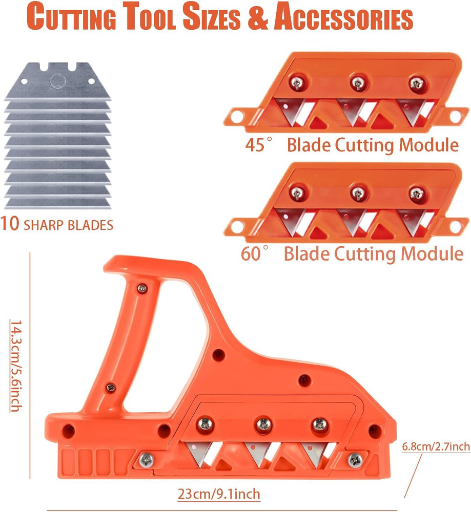 Drywall Cutting Tool, Plasterboard Angle Fast Cutter, Precise 45 60 Gypsum Board