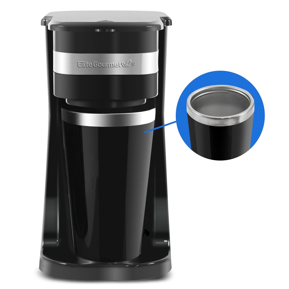 EHC111A Personal Single-Serve Compact Coffee Maker Brewer Includes 14Oz. Stai...