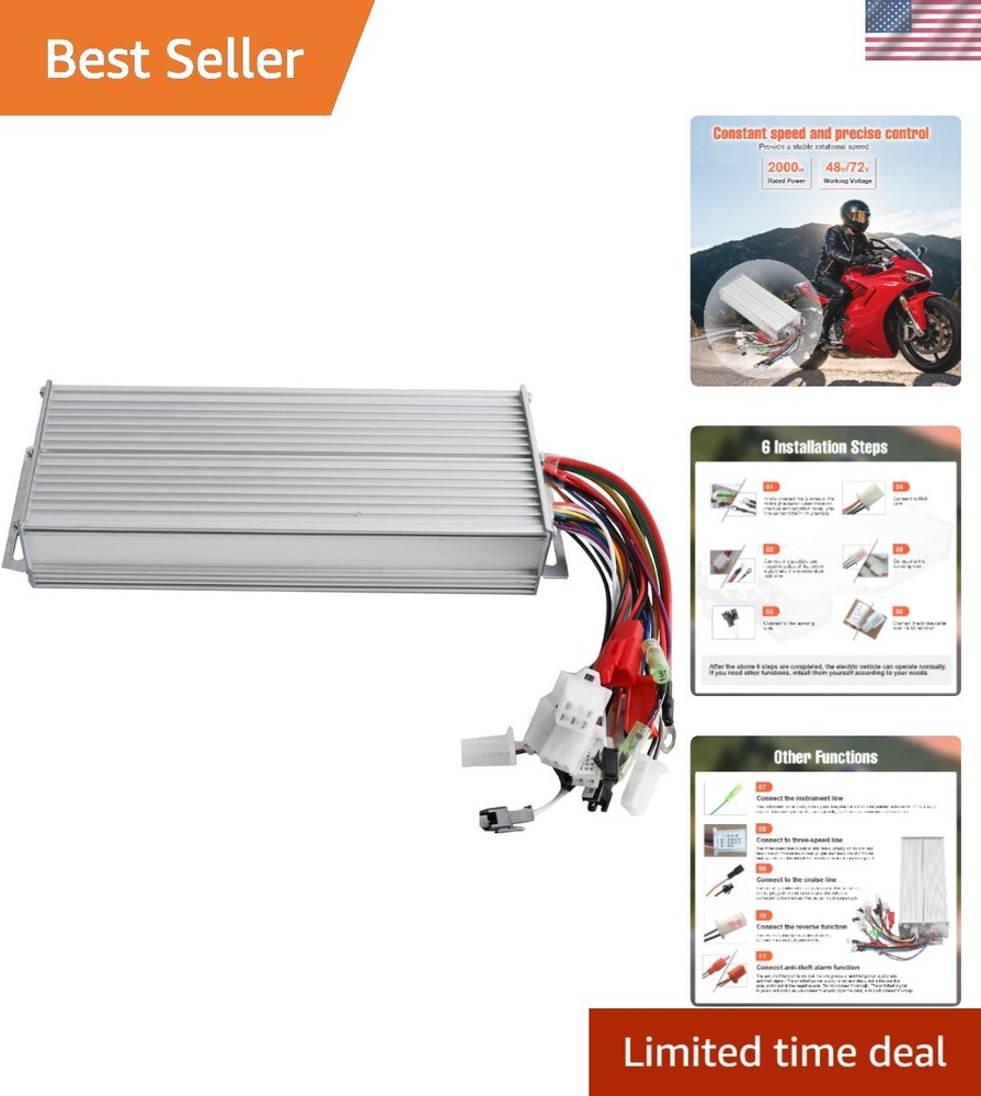 48V/72V 2000W Brushless Motor Speed Controller for E-Bike & Scooter Performance