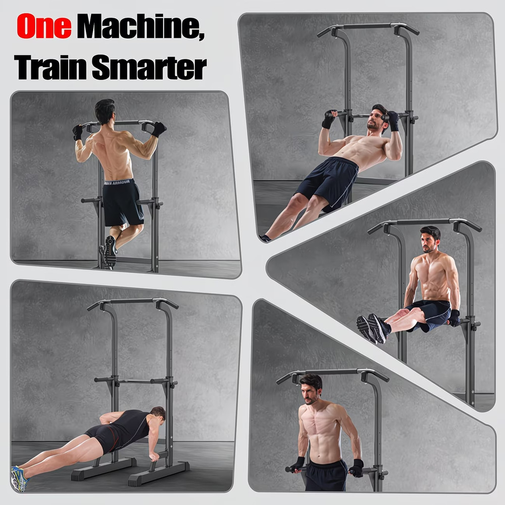 Djustable Height Power Tower Dip Station, Multi-Functional Strength Training Fit