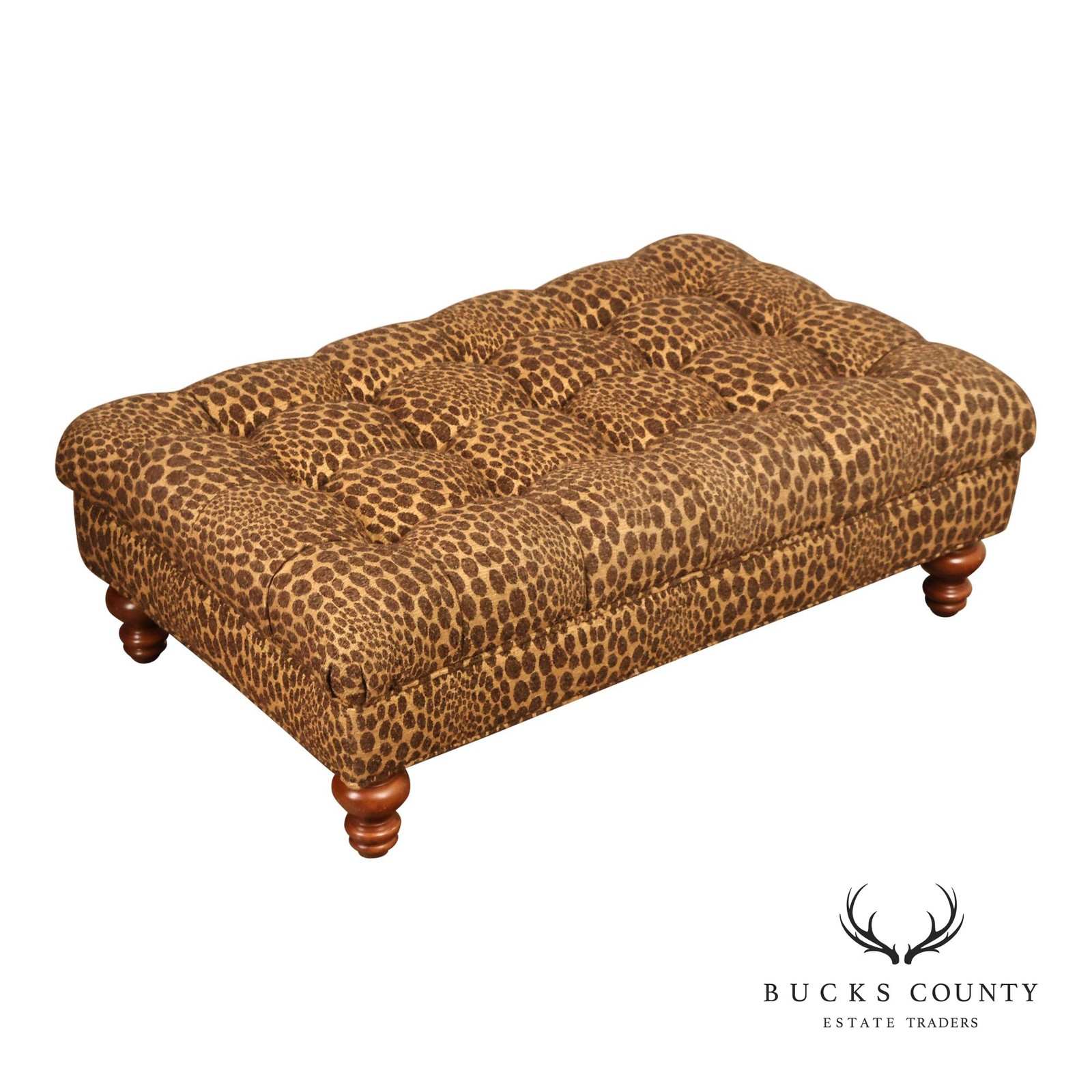 English Regency Style Large Tufted Ottoman