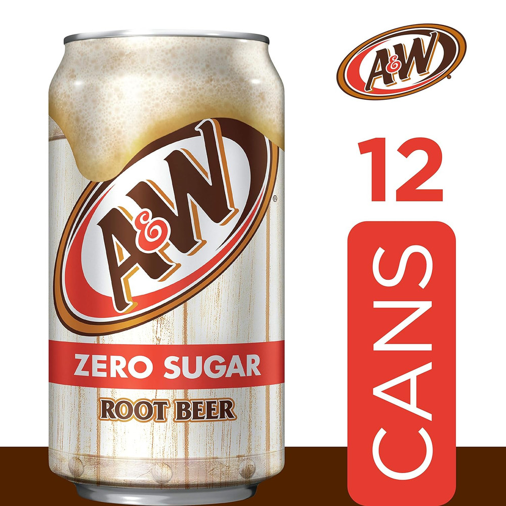 Zero Sugar Root Beer Soda, 12 Fl Oz Cans, 12 Pack