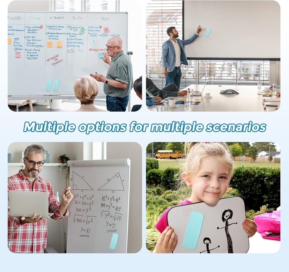 High-Quality Magnetic Pink Whiteboard Erasers - 2 Pack with Replaceable Felt