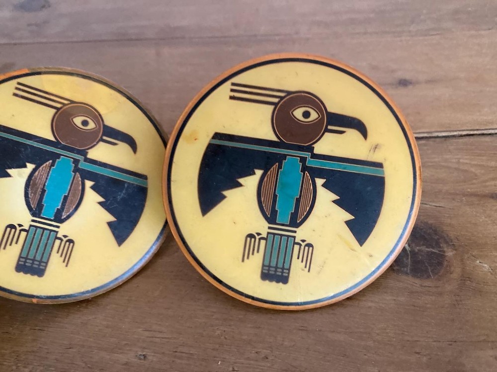 Thunder Bird Navajo Thick Copper inlaid 3.5" size Thick Heavy Hardware KNOBS 3