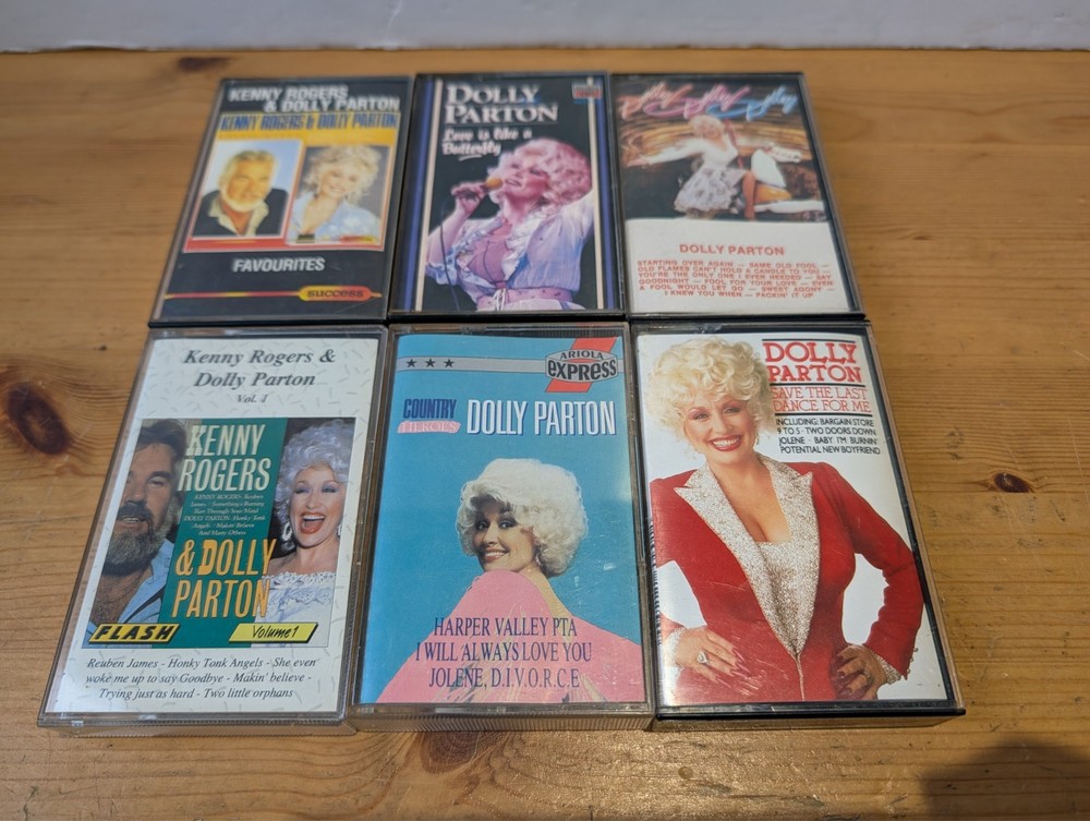 6 x Dolly Parton - Audio Cassette Tape Bundle