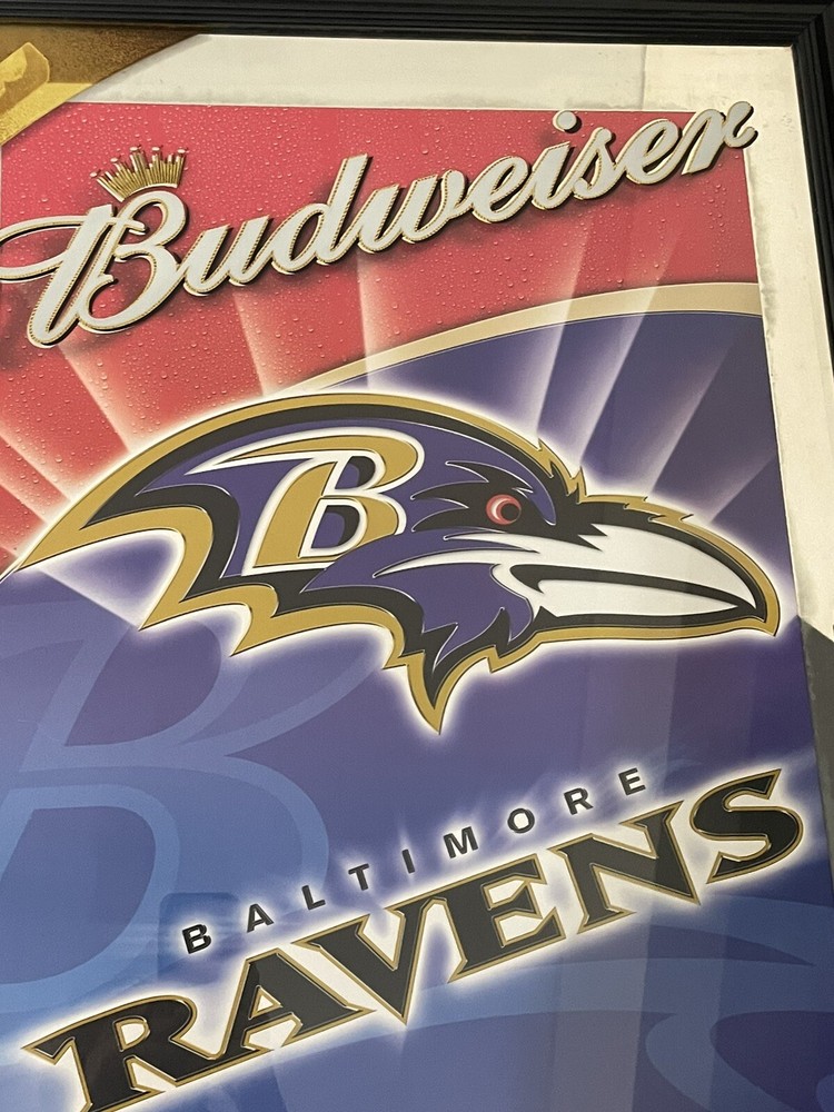 Budweiser BALTIMORE RAVENS vintage mirror sign