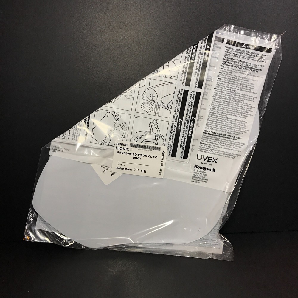 UVEX ANTI-FOG BIONIC FACE SHIELD REPLACEMENT- CLEAR - S8550  - SINGLE SHIELD