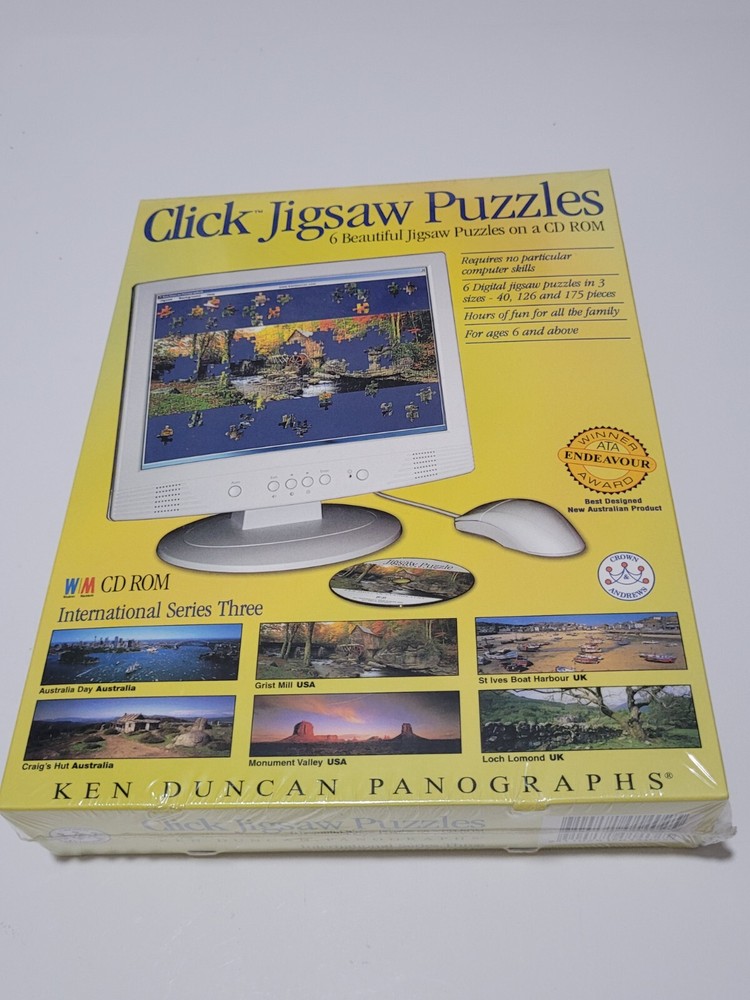 Click Jigsaw Puzzles Big Box Windows Macintosh Software CD Rom Ken Duncan NEW