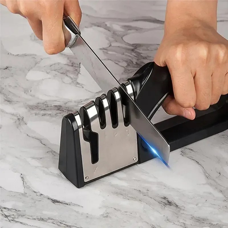 Kitchen 4 Segment Knife Sharpener Multifunctional Portable Non-slip Base Knife