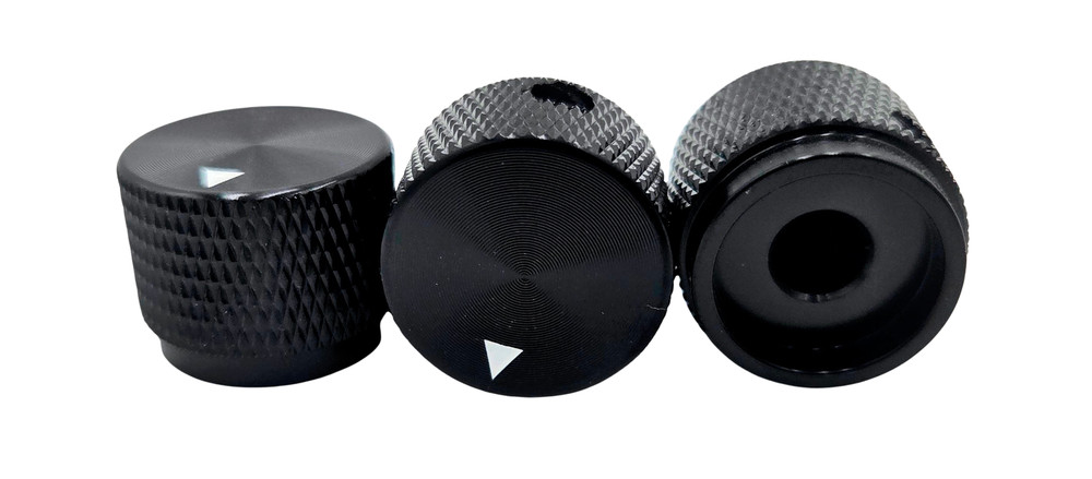 Black Aluminum Guitar Knobs Triangle Top – Textured - Choose Quantity - New