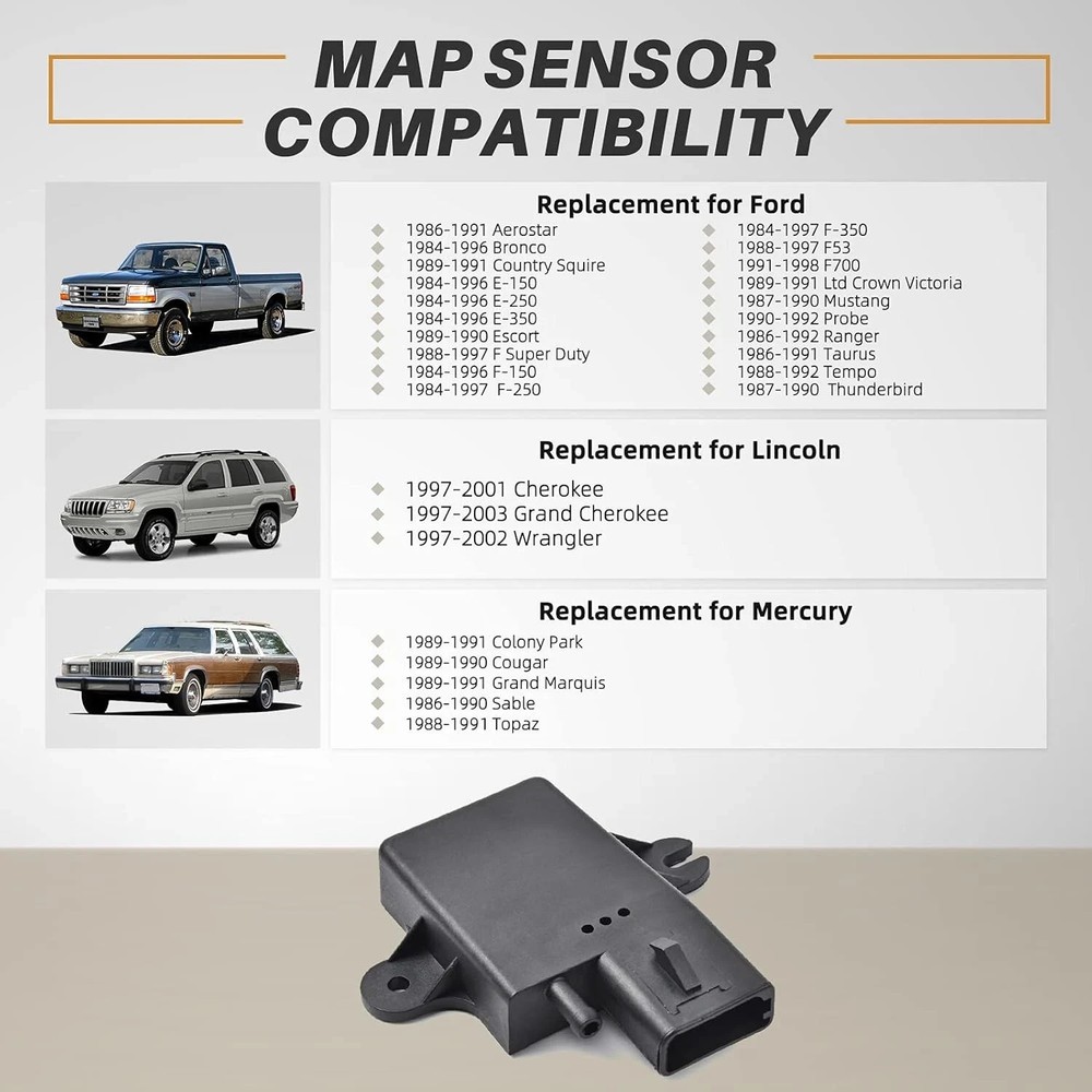 OTUAYAUTO MAP Manifold Absolute Pressure Sensor - Replacement for 1990-1995 Ford