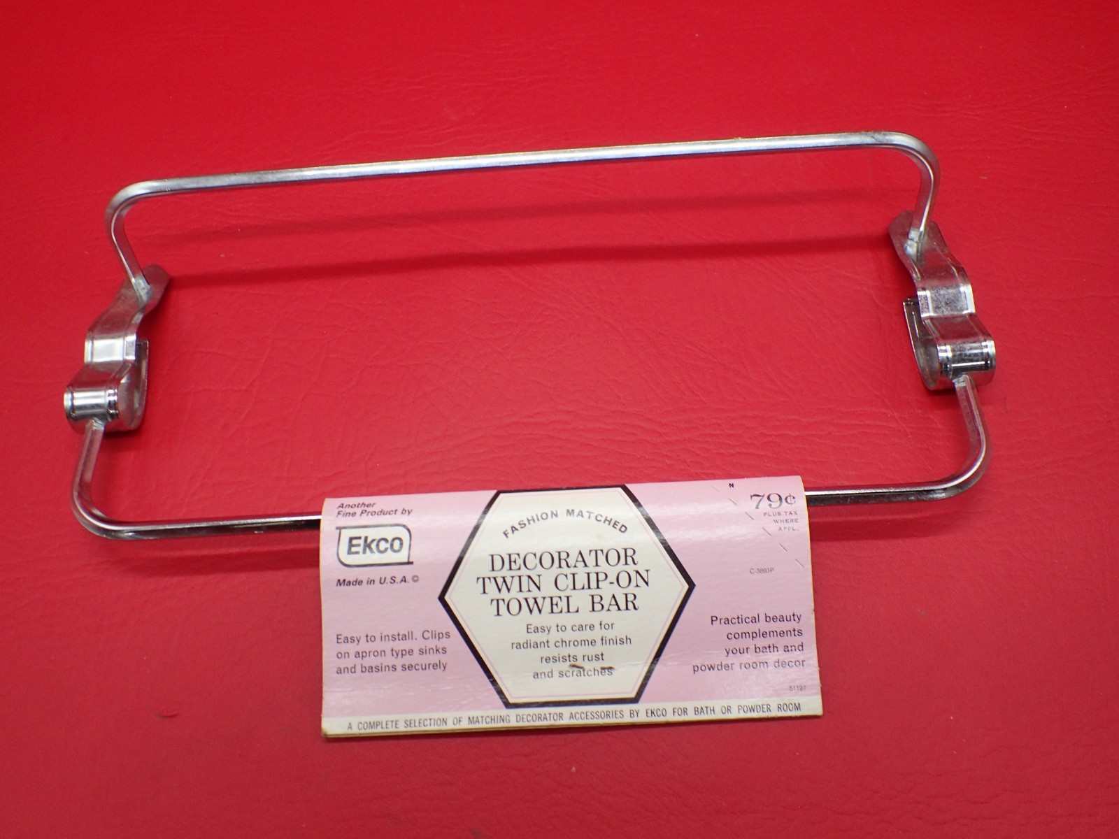 Vintage Chrome EKCO Decorator Twin Clip-On  Towel Drying Rack NEW