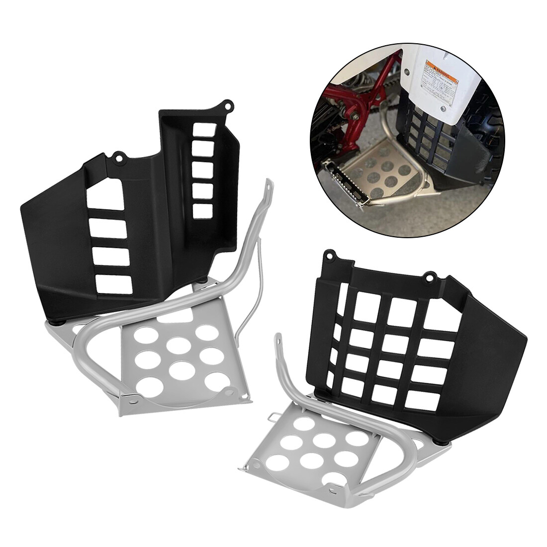 Heel Guards Footrest For 1990-2006 Yamaha Banshee 350 YFZ350 LH and RH Nerf Bars