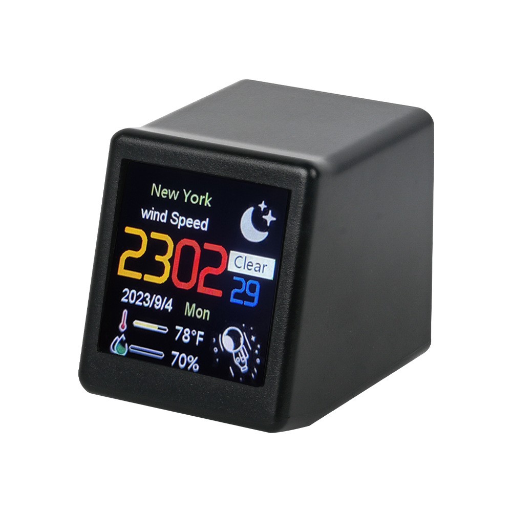 Mini Clock WIFI Weather Clock Screen Temperature Humidity Desktop Decor Gift