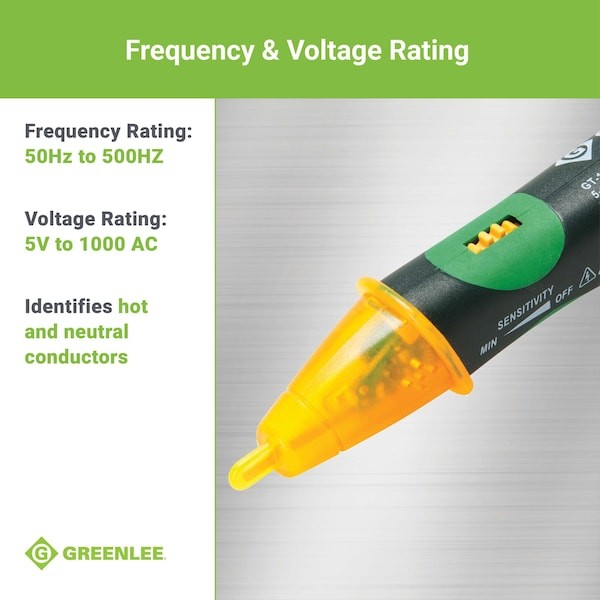 Greenlee Gt-16 Voltage Detector, 5 To 1000Vac, 5 In. L