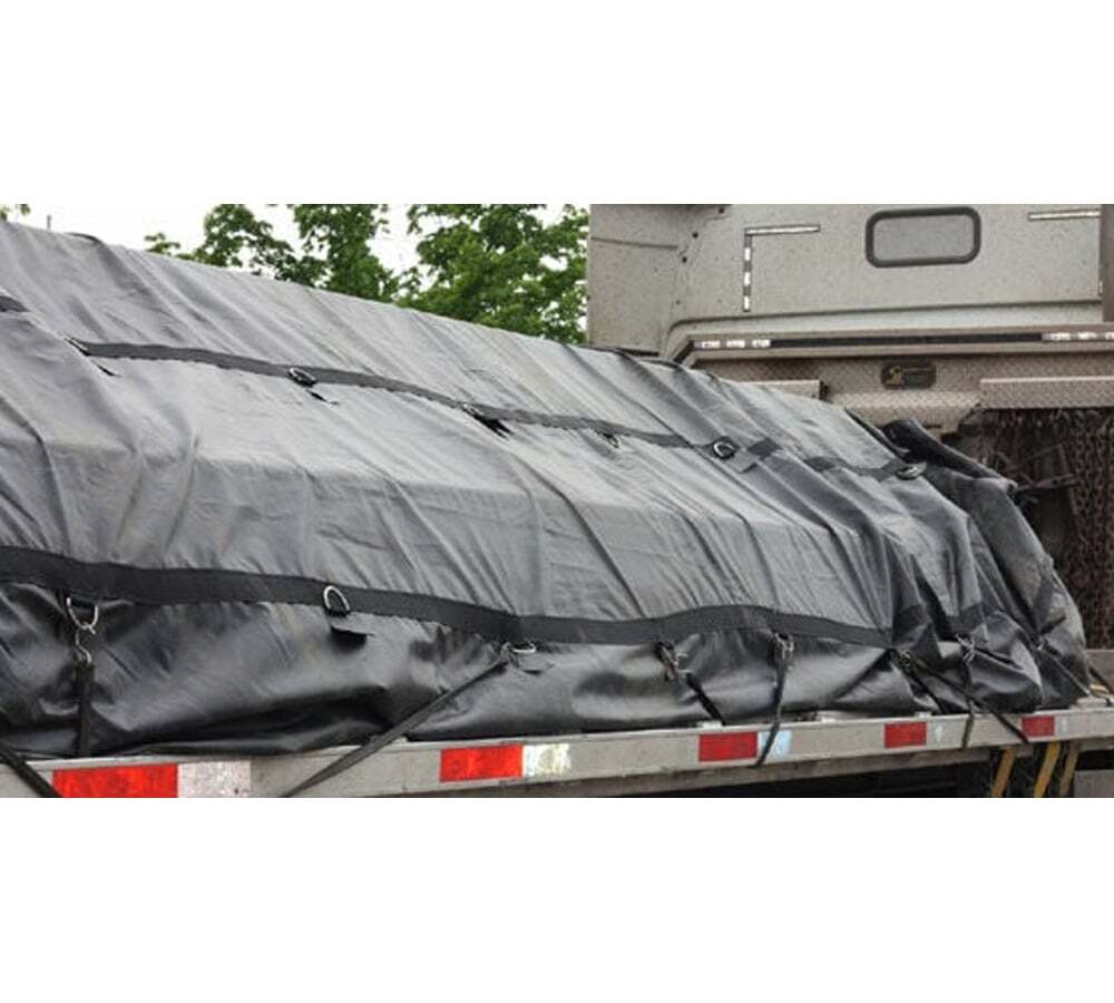 Black Superlight 14oz Flatbed Trailer Lumber Tarp 24x27 (8' Drop)