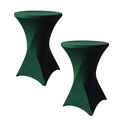 Cocktail Table Cloth Inches 2 Pack, Colorful Spandex 32x43 2pc | Forest Green
