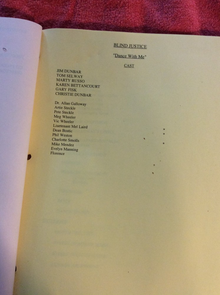 ORIGINAL SCRIPT BLIND JUSTICE DANCE WITH ME STEVEN BOCHCO RON ELDARD NICHOLS