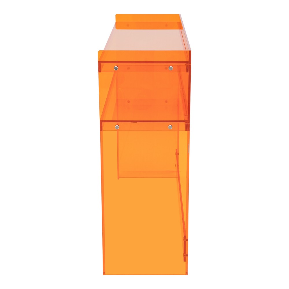2 Tier Acrylic Table Clear Entry Table Small Entryway Table Orange 100*30*80cm