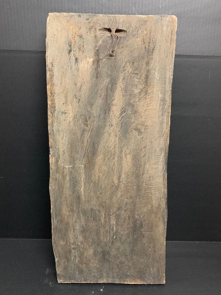 LARGE CARVED WOOD RELIGIOUS POLYCHROME SAINT AUGUSTINE PLAQUE