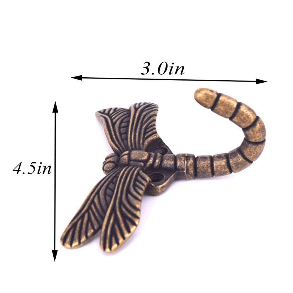 2pcs Dragonfly Coat Hooks Decorative Creativity Wall Mounted Hanger Hook for ...