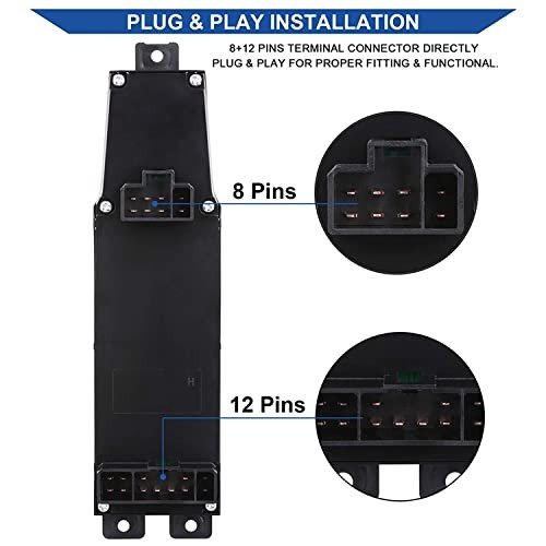 Power Window Control Switch Button & Bezel (Driver Side)& Window Bezel