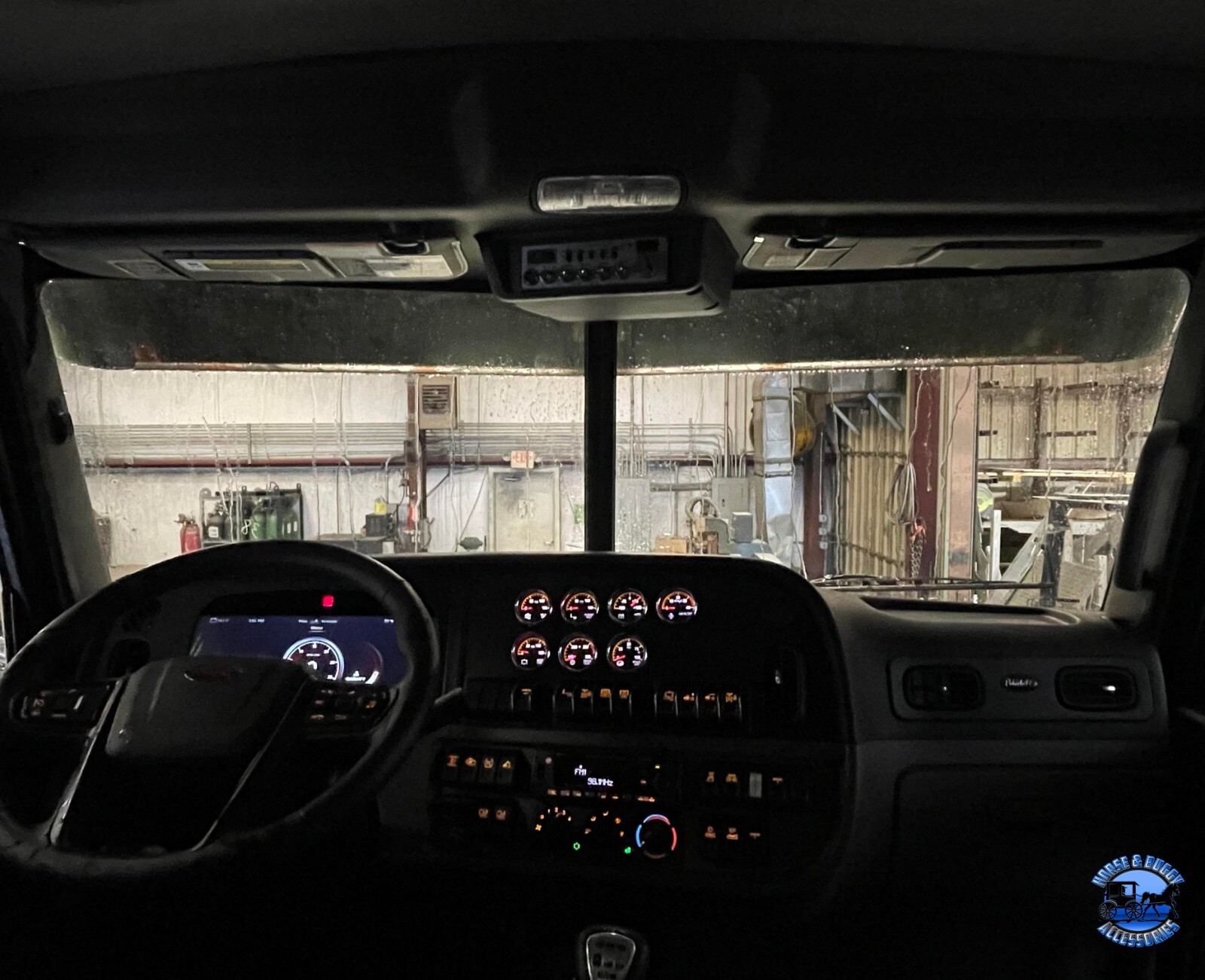 Rollin low 8" straight Peterbilt visor 304 stainless 379,389,388,386,359 nu-1001