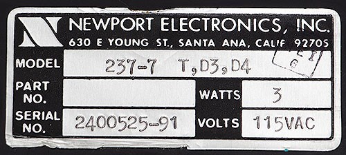 NEW Newport Electronics 237-7-T-D3-D4 ACA~ AC Current Process Panel Meter