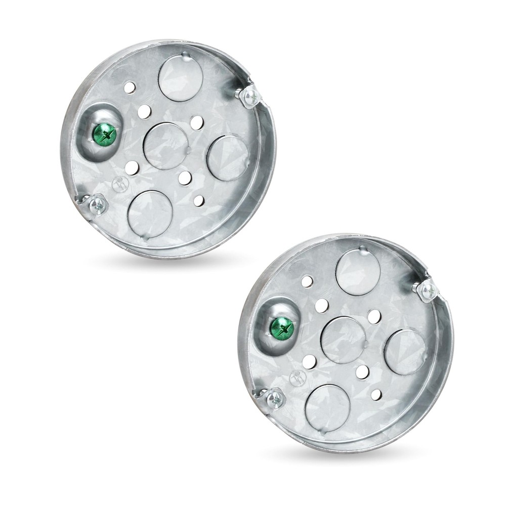 4 Round Shallow Electrical Box,Round Electrical Box for Ceiling Fan Wall Ligh...