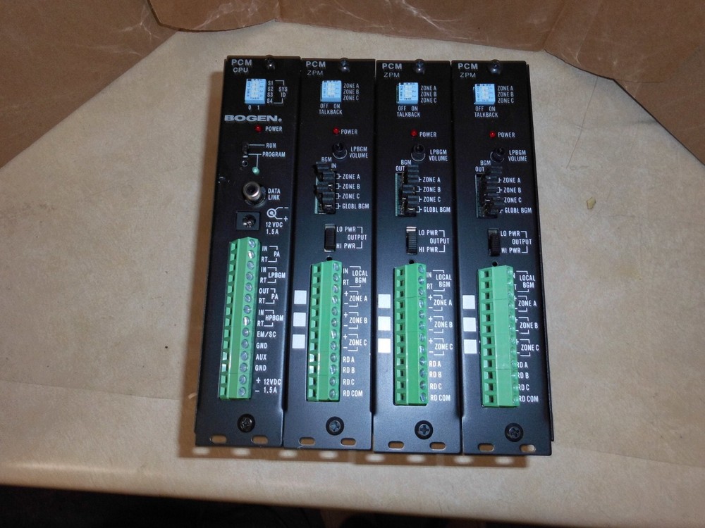 BOGEN COMMUNICATION PCM2000 CPU ZPM ZONE PAGING SYSTEM MODULE FROM A WORKING SYS
