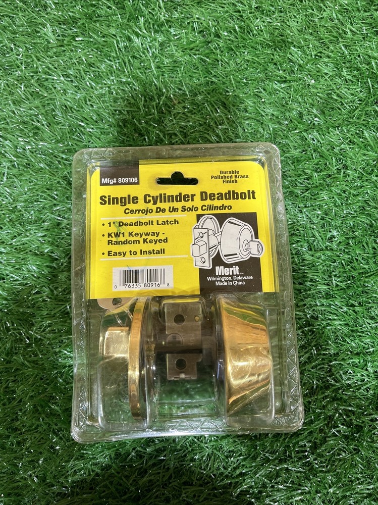 Single Cylinder Polished Brass Deadbolt