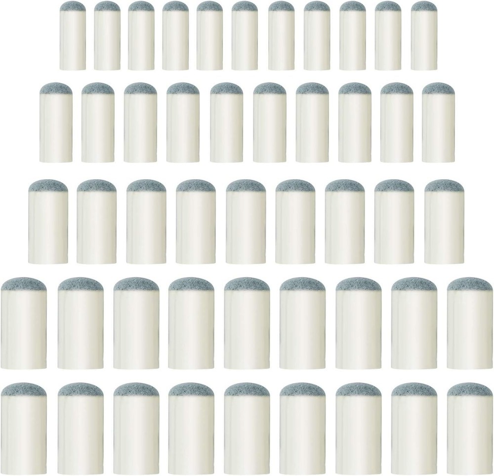 Pool Cue Tips Set 50 Pieces Leather Plastic 4 Sizes for Billiard Replacement