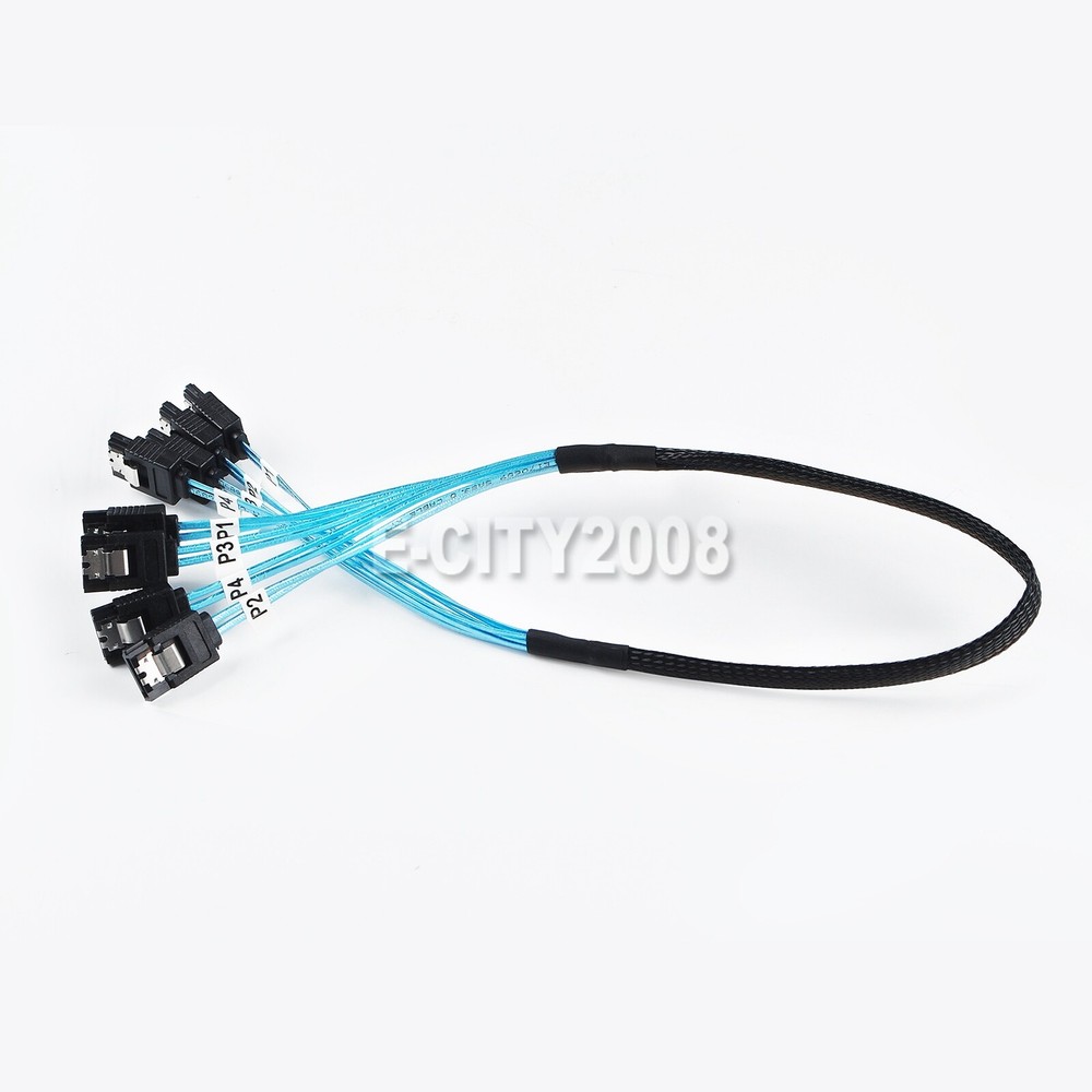 2Pcs 4 SATA 7pin to 4 SATA 7pin Target SSD Hard Disk Data Server Raid Cable 50CM