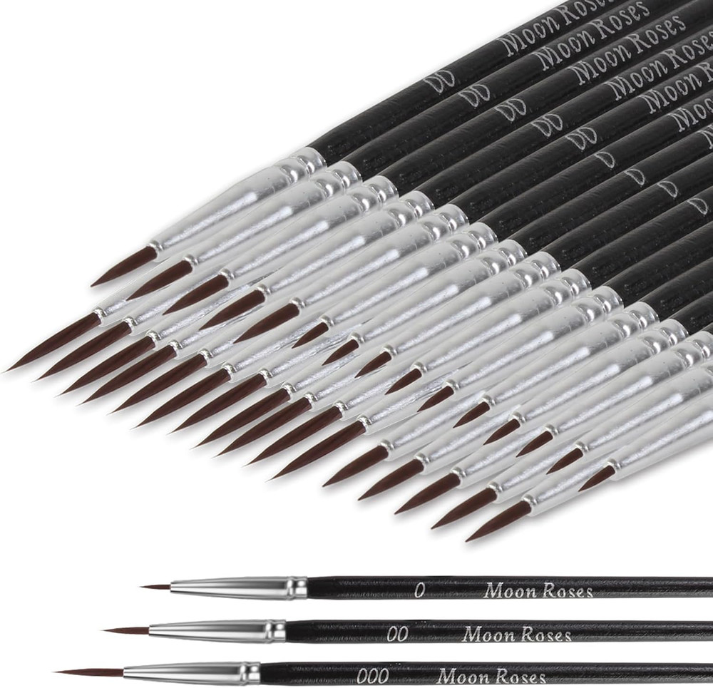 30 Pcs Miniature Detail Paint Brush Set, 3Rd Generation Tiny Liner Brushes